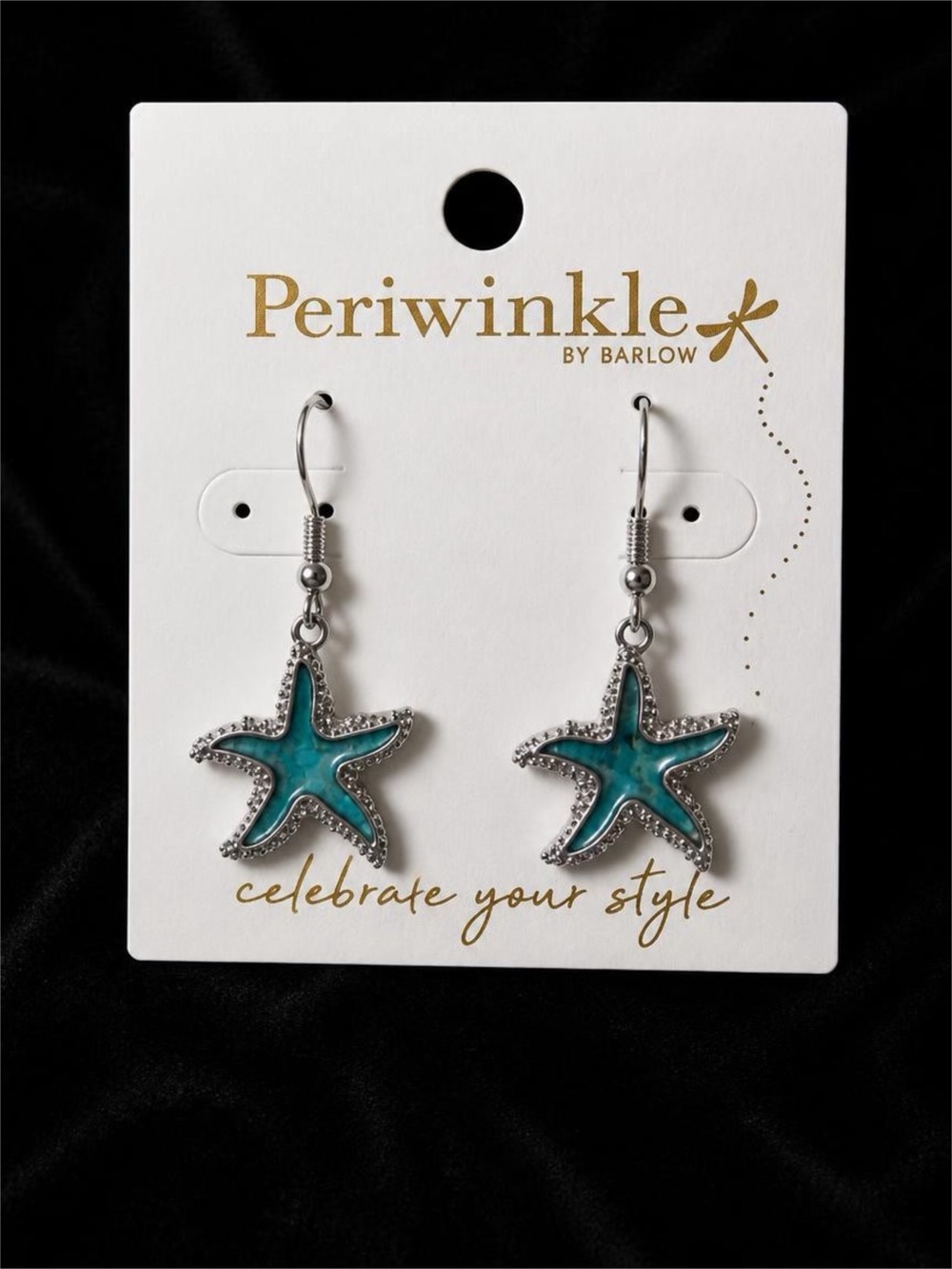Periwinkle by Barlow Teal Starfish Drop Earrings